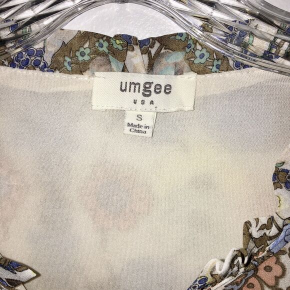 Umgee Boho Floral Mini Dress With Bell Sleeves Size Small - Picture 3 of 8